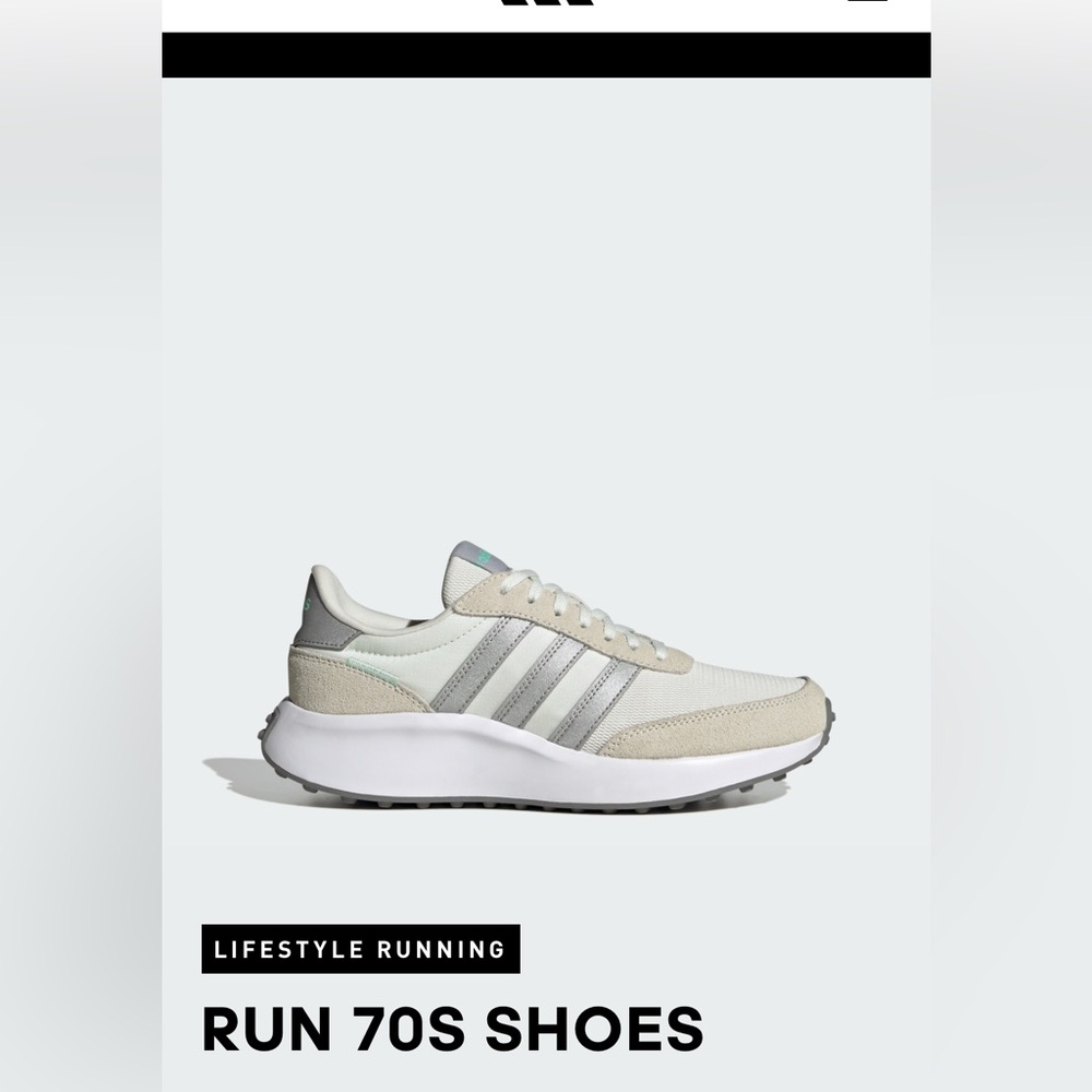 Adidas White, Beige, and Gray ‘Run 70s’ Sneakers! Women’s Size 9.5, Men’s Size 7 - Picture 4 of 5